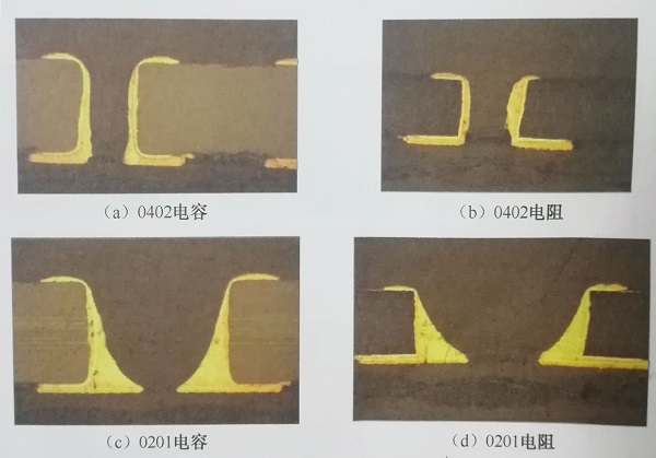 0402、0201最小焊盘间距试验
